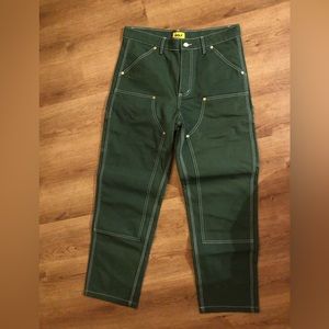 GOLF WANG 32inch dark green jeans w/ white trims